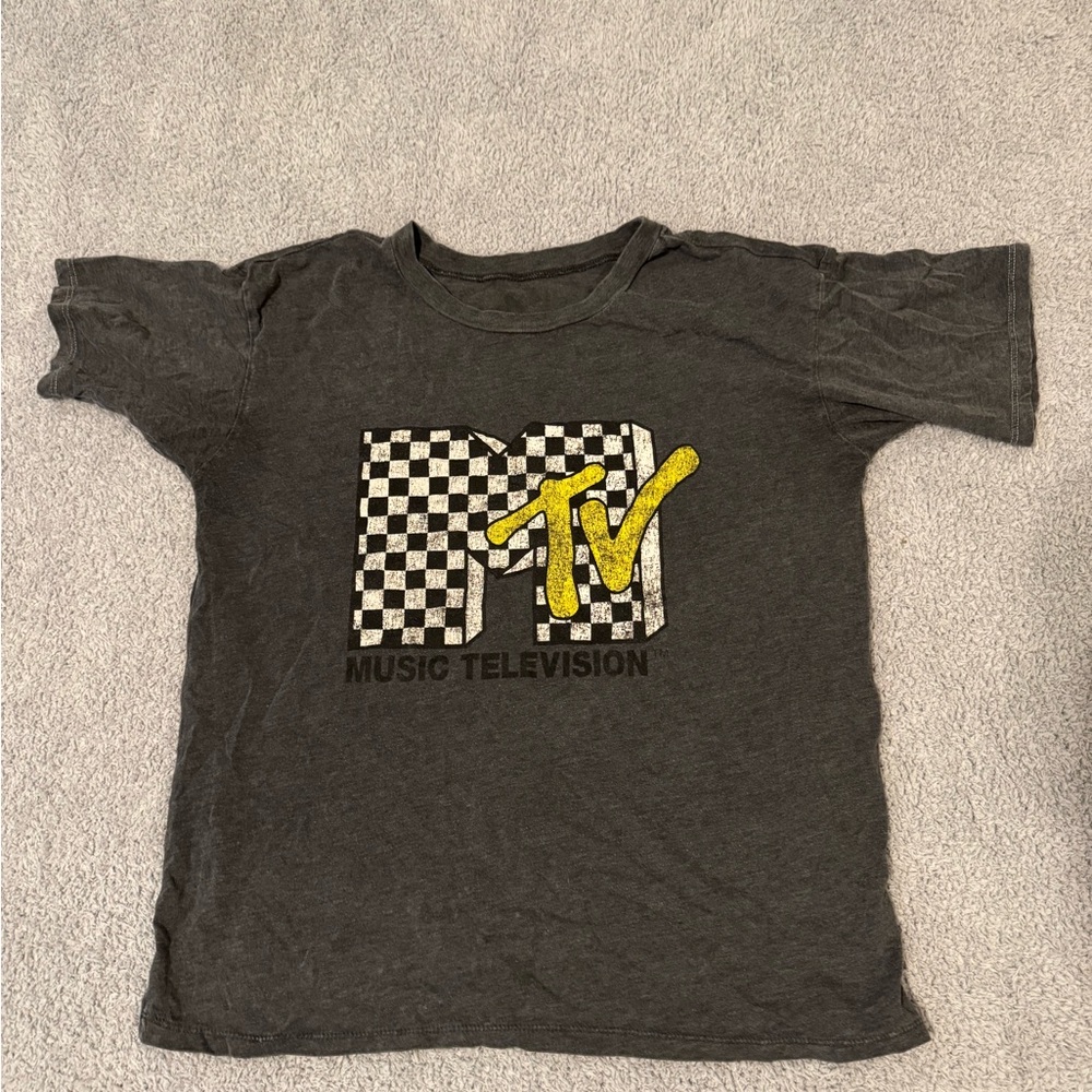 MTV Kids Charcoal Tee with Yellow Logo